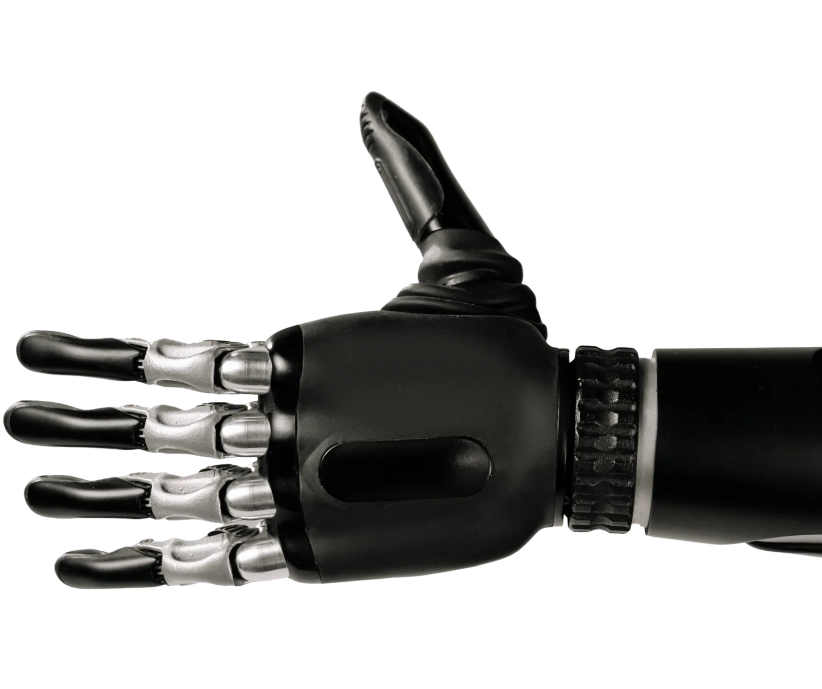 Robotic hand representing AI automation